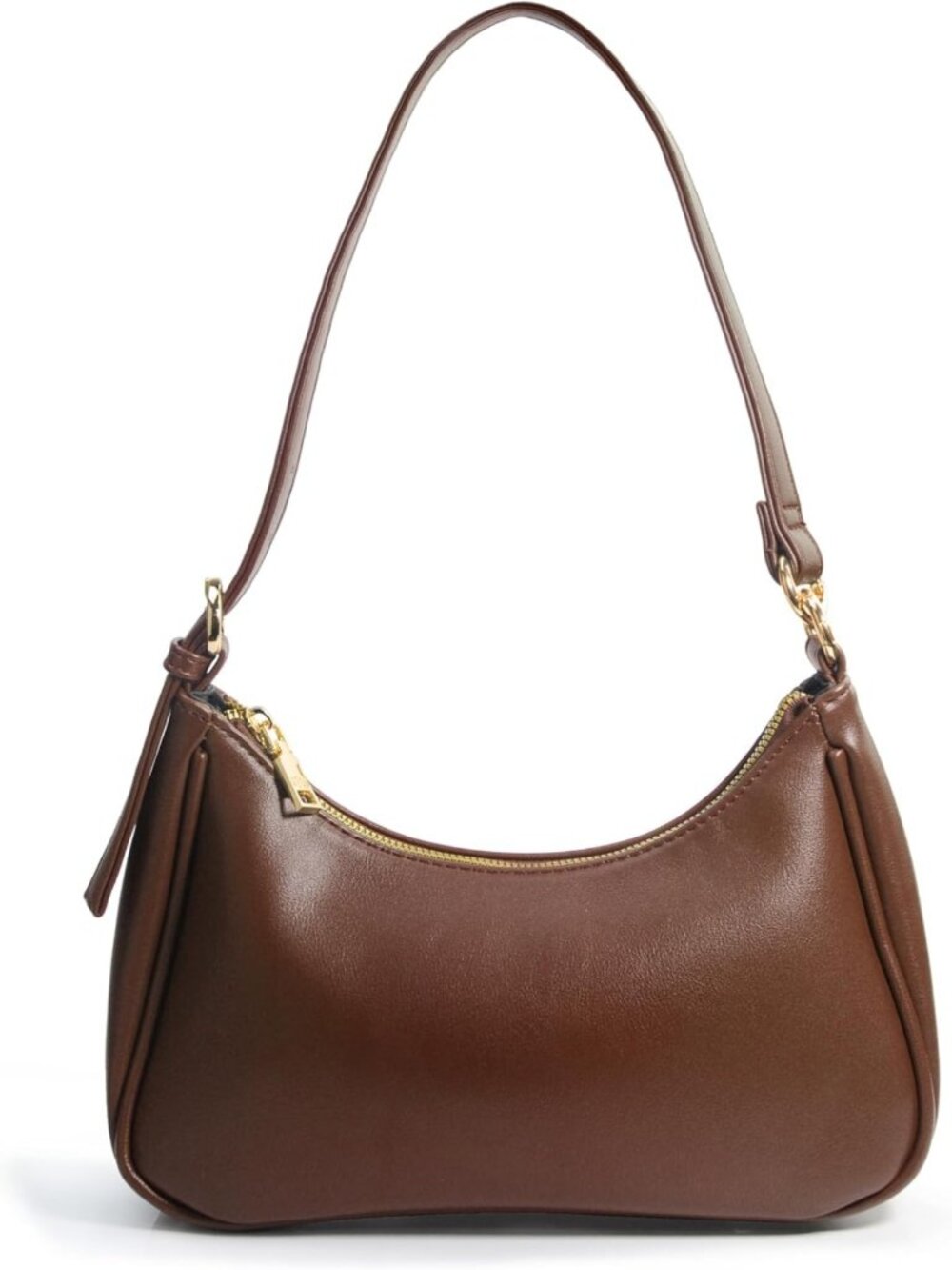 Vegan Leather Crescent Shoulder Bag | Chain Crossbody & Convertible Handbag